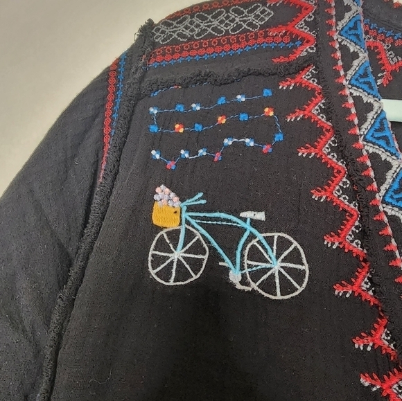 Johnny Was Black Rainy Day Blouse L - Picture 7 of 8